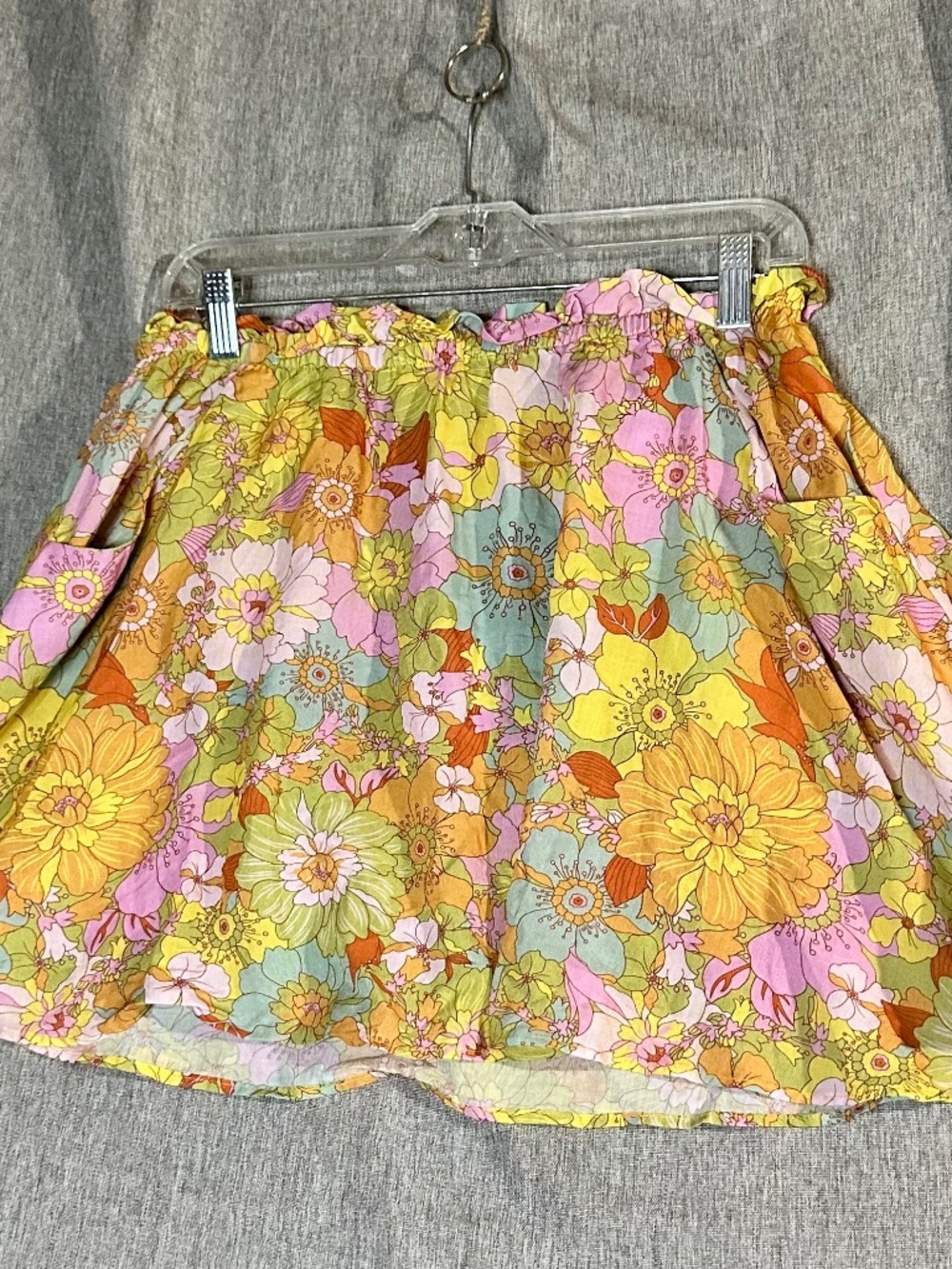 Show Me Your Mumu Jenna Swing Mini Skirt Groovy Blooms Retro Floral - L